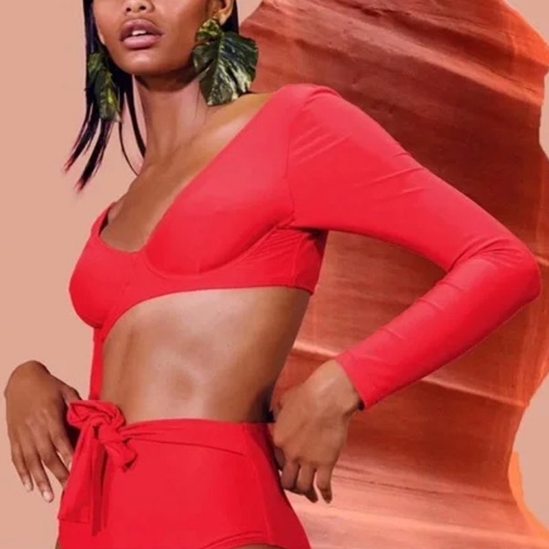 Andrea Iyamah Maven Bikini Top & Bikini Bottom Set Red Women's Xxl Beach Swim